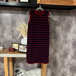 Forever 21 Red and Black Striped Casual Dress